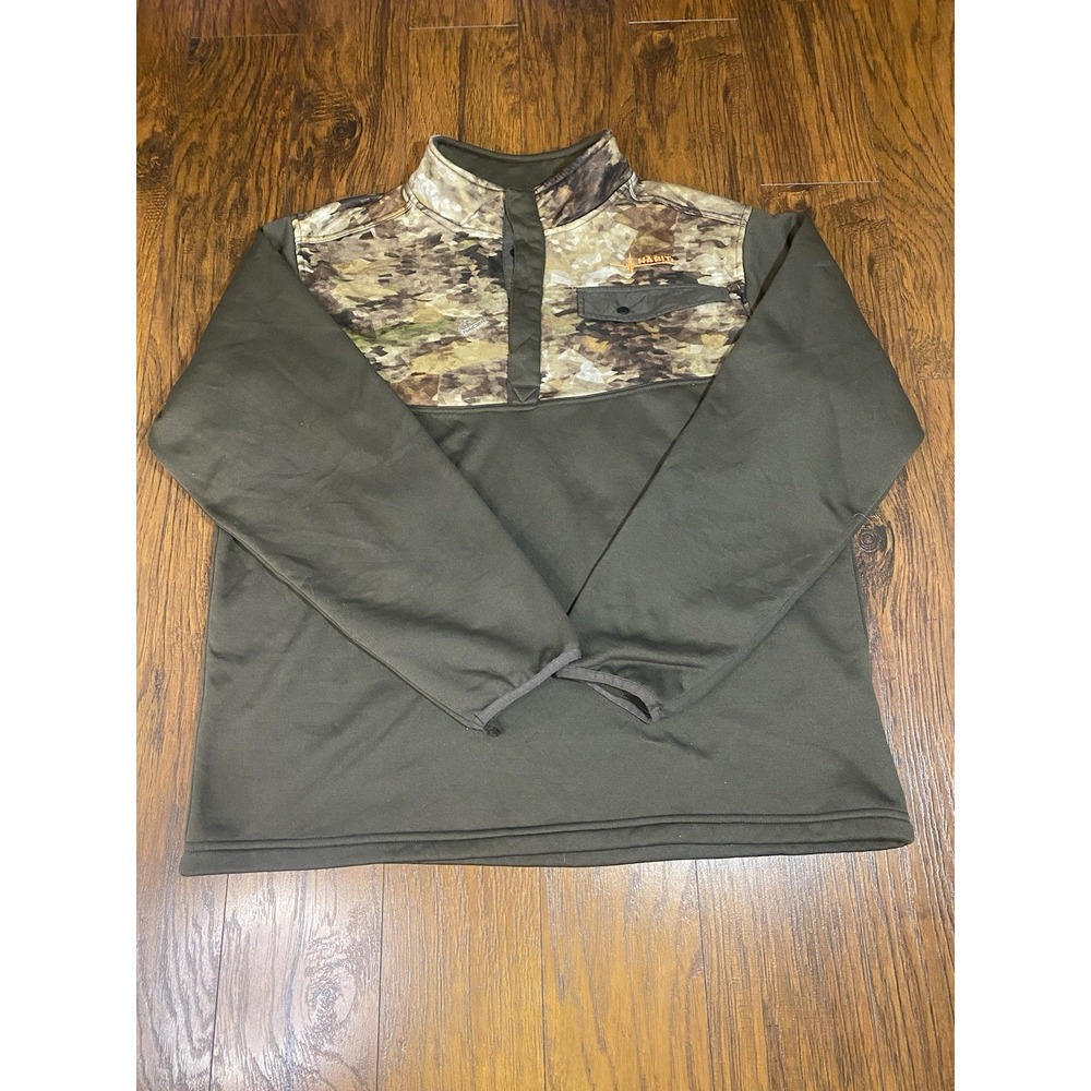 Habit‎ Camo 1/4 Button Enclosure Long sleeve Pullover Mens Size Large